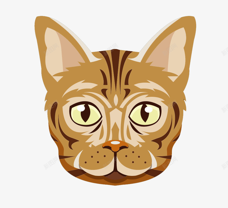 棕色猫咪卡通动物免费png免抠素材_88icon https://88icon.com 动物 卡通 眼睛 素材