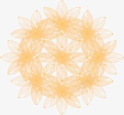 橘色透明花纹素材