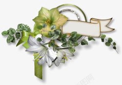 卡通手绘花朵植物边框装饰素材