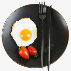 黑色餐具鸡蛋简约家用陶瓷盘子素材