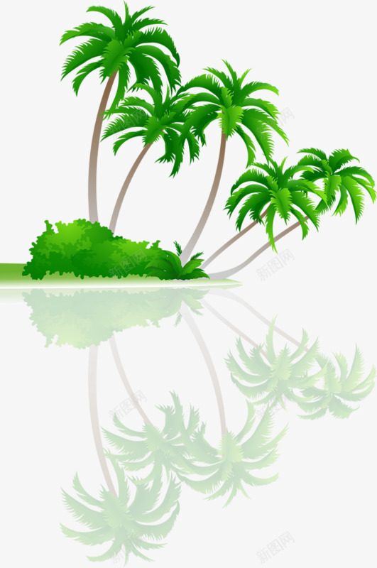卡通绿色椰树png免抠素材_88icon https://88icon.com 卡通 植物 椰树 热带 绿色
