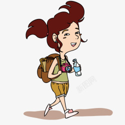 背书包小女孩素材