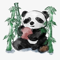 萌萌的大熊猫可爱元素素材