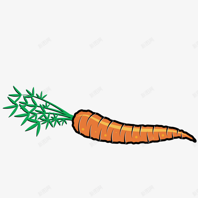 手绘卡通蔬菜红萝卜png免抠素材_88icon https://88icon.com 卡通手绘 橘黄色 红萝卜 蔬菜 食物
