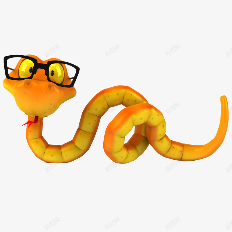 立体眼镜蛇png免抠素材_88icon https://88icon.com 3D 动物 卡通 眼镜蛇 黄色