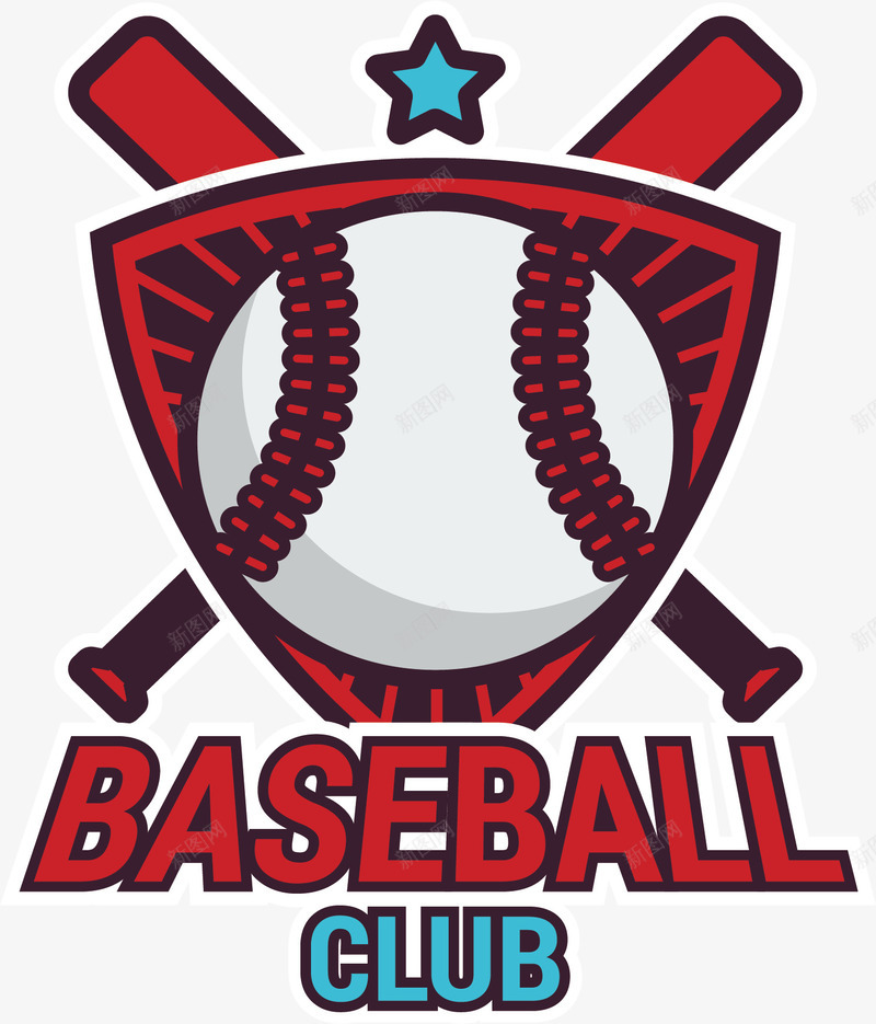 红色棒球俱乐部png免抠素材_88icon https://88icon.com 俱乐部徽章 棒球 棒球俱乐部 矢量素材 红色徽章