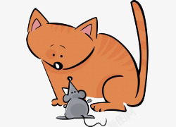 卡通手绘卡通猫咪老鼠漫画素材