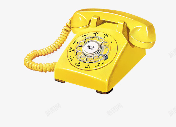 黄色电话png免抠素材_88icon https://88icon.com 电话 电话线 话筒 黄色