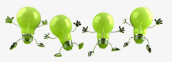 绿色创意灯泡素材