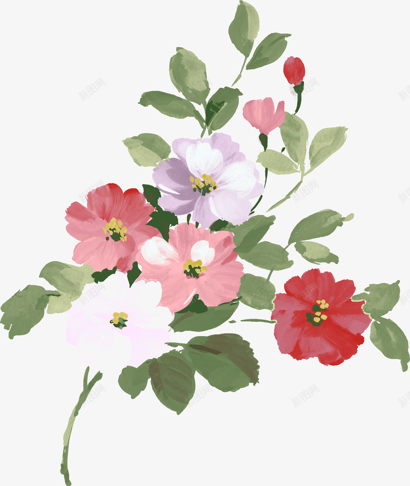 彩色花朵植物造型png免抠素材_88icon https://88icon.com 彩色 植物 花朵 造型