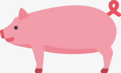 粉色可爱猪猪矢量图素材