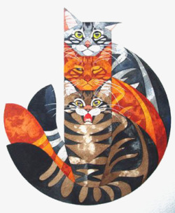 创意猫咪插画素材