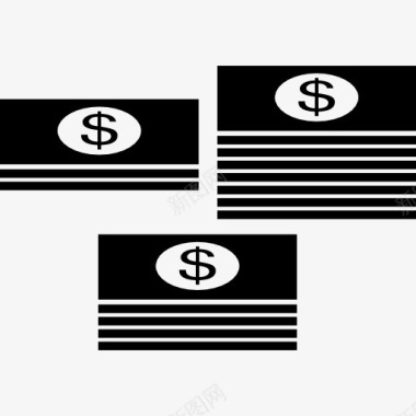 汇率美元的纸币叠图标图标