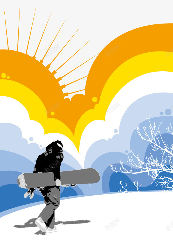 滑雪海报png免抠素材_88icon https://88icon.com 人物 免费素材 冰山雪地 模型 滑雪 滑雪海报