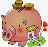 可爱卡通小猪存钱罐素材