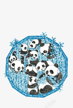 吃竹叶的熊猫素材