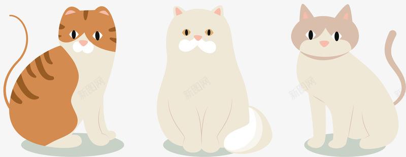 三只猫咪png免抠素材_88icon https://88icon.com 动物 宠物 手绘 猫咪