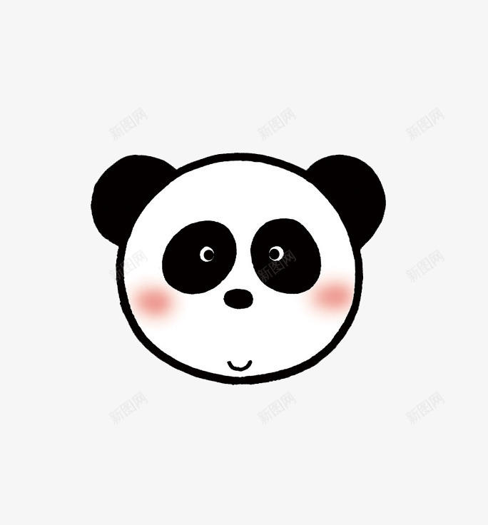 可爱的熊猫脸png免抠素材_88icon https://88icon.com 动物 卡通手绘 可爱 熊猫脸