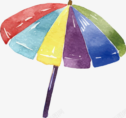 遮阳伞清凉夏日手绘遮阳伞矢量图图标图标