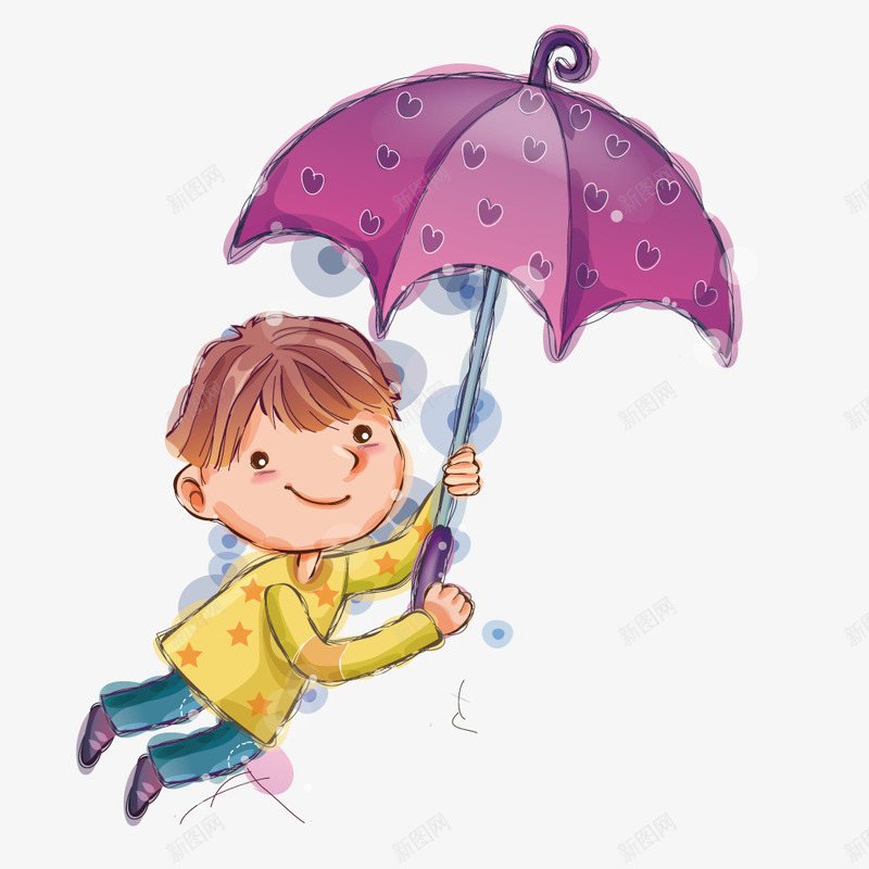 男孩拿着雨伞矢量图ai免抠素材_88icon https://88icon.com 手绘 插画 男孩 矢量人物 雨伞 矢量图