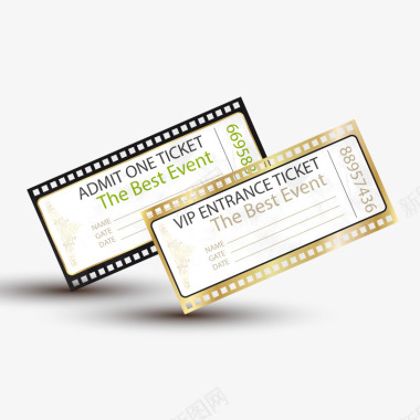 金色条形电影票图标图标