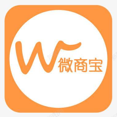 文字LOGO微商宝橙色方形标志图标图标