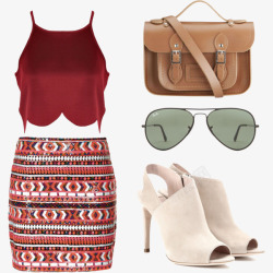 花裙子和眼镜素材