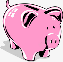 手绘小猪存钱罐素材