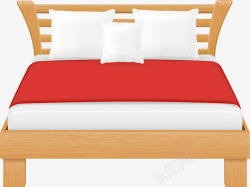 红色大床红色卡通温暖大床高清图片