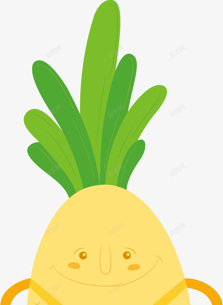 菠萝卡通图矢量图ai免抠素材_88icon https://88icon.com 夏季 果肉 水果 热带水果 绿叶 金黄色 矢量图