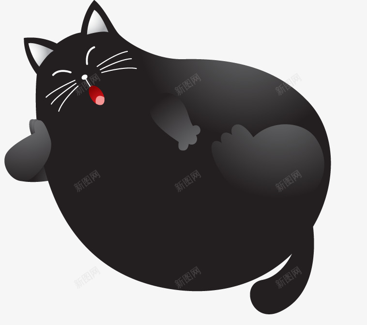 黑色大懒猫手绘png免抠素材_88icon https://88icon.com 大懒猫 猫咪 黑猫 黑色