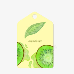 绿色奇异果水果标签素材