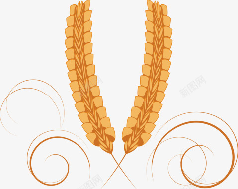 金色谷物麦穗创意图图标图标