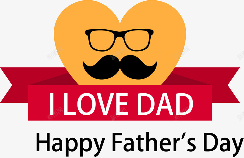 彩色父亲节标签矢量图ai免抠素材_88icon https://88icon.com DAD day fathers happy 标签 父亲节 眼镜 胡子 矢量图