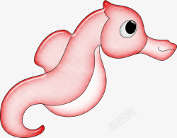 卡通粉红色海马贴图素材