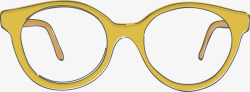 黄色卡通眼镜框素材
