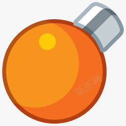 橙黄色的圆形小灯泡图标图标