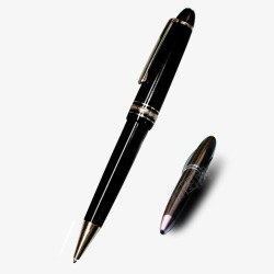 两支黑色的钢笔圆珠笔素材