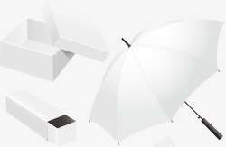 雨伞小盒PPT元素矢量图素材
