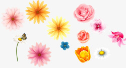 彩色卡通花朵植物多种素材