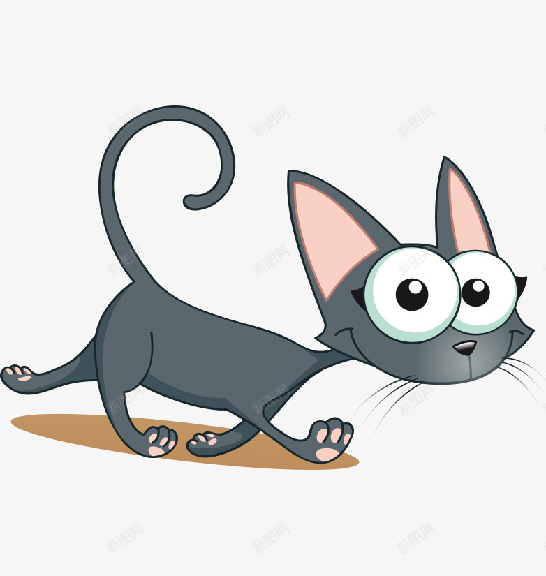 卡通手绘走路可爱猫咪png免抠素材_88icon https://88icon.com 卡通的动物 可爱的猫 手绘的猫咪 走路的猫咪