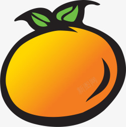 橘色的黄桃矢量图素材
