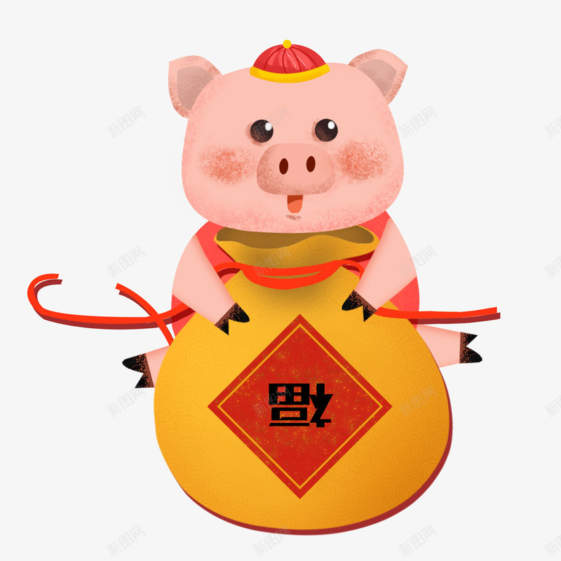 卡通猪psd免抠素材_88icon https://88icon.com PNG图 PNG图下载 创意卡通 卡通 卡通插图 插图 新年小猪 猪 猪年插图