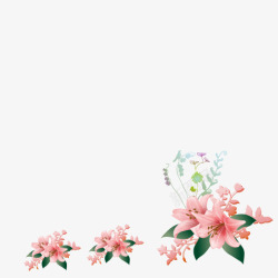 百花和粉色花束素材