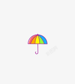 彩色手绘雨伞素材