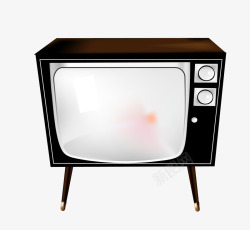 黑色的老式家用电视机素材