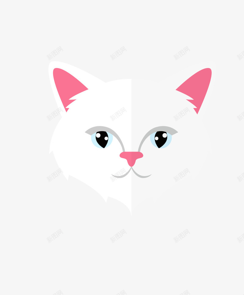 白色猫咪头像png免抠素材_88icon https://88icon.com 一只 嘴巴 头像 手绘 猫咪 白色的 简图 耳朵