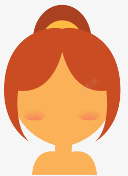 扎辫子的橘色发型矢量图素材
