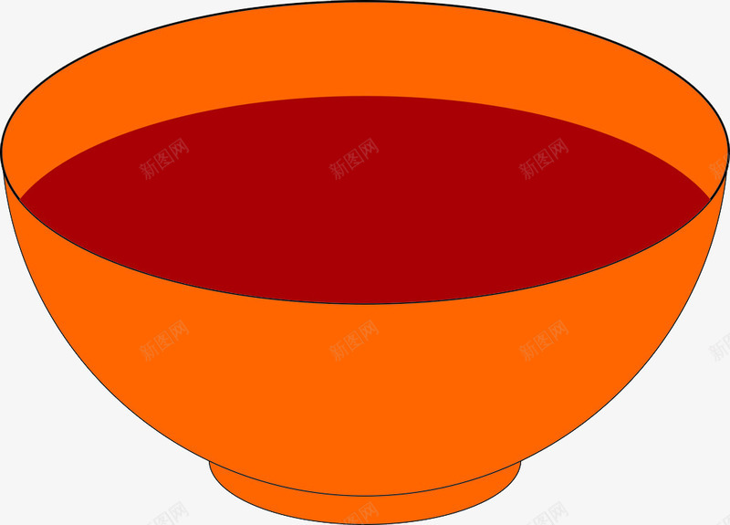 一个橙色的碗png免抠素材_88icon https://88icon.com 手绘碗 碗 餐具