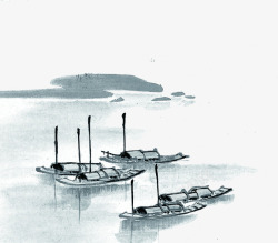 中国风小船大海创意素材